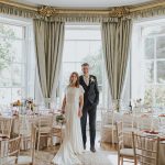 Homme House Bride and groom portrait in Homme House Dining Room bay window We Heart Pictures 13