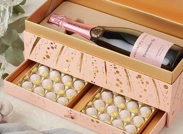 Amazing Wedding Gifts For The Bride and Groom Fortnum and mason chocolates and champagne 12