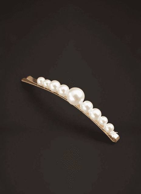 12th Wedding Anniversary Gift Ideas: Silk and Pearl Pearl hair clip 21