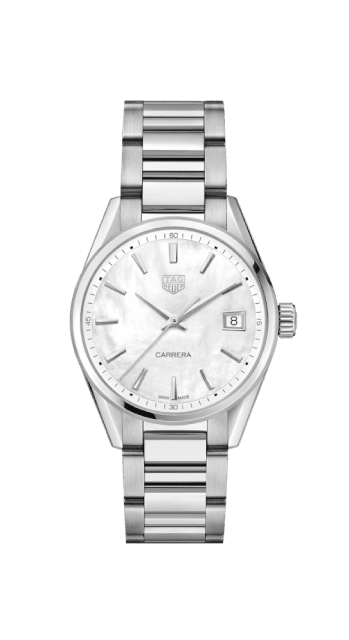 12th Wedding Anniversary Gift Ideas: Silk and Pearl Tag Heuer pearl watch 26