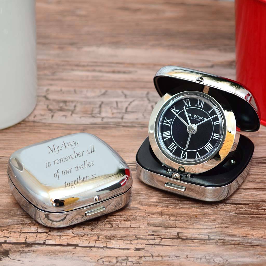 1st Wedding Anniversary Gift Ideas original personalised travel alarm clock gift 18