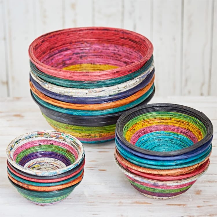 1st Wedding Anniversary Gift Ideas recycled round bowls 15