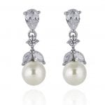 Oliver Laudus geraldine pearl and cubic zirconia earrings pearl drop earrings bridal 12