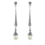 Oliver Laudus hester silver vintage bridal earrings pearl drop earrings bridal 3