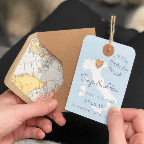 The Best Save The Date Cards On The High Street Luggage tag save the date 2