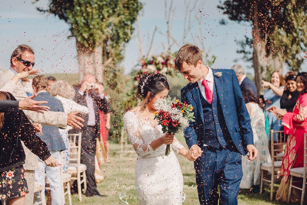 Confetti wedding photo