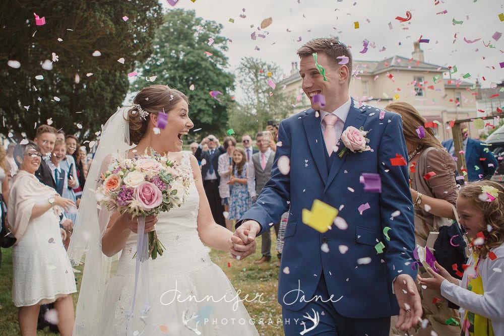 Confetti wedding photo