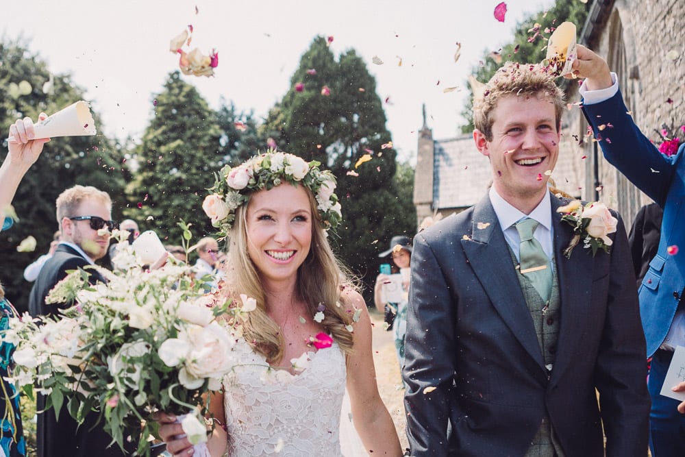 Confetti wedding photo