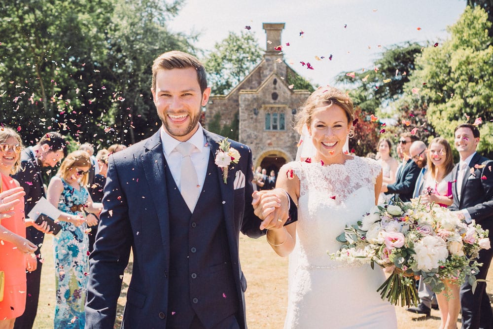 Confetti wedding photo