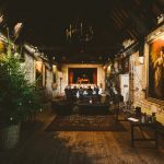 inside the Tithe Barn at Christmas