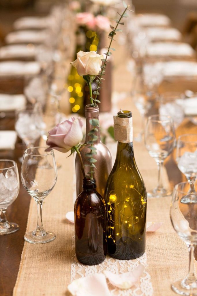 wedding bottle centerpieces