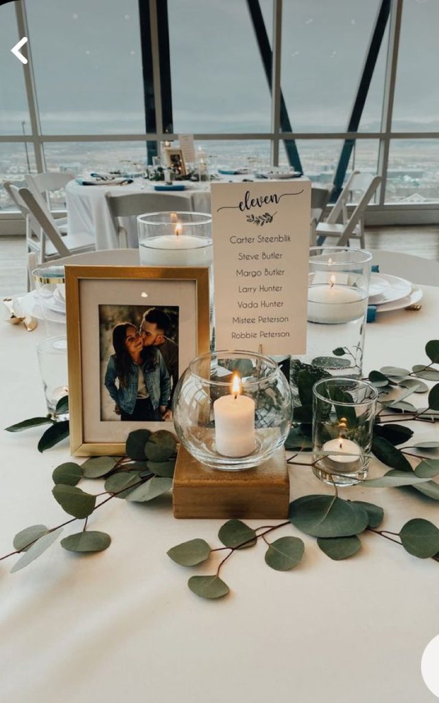 photo wedding centerpiece