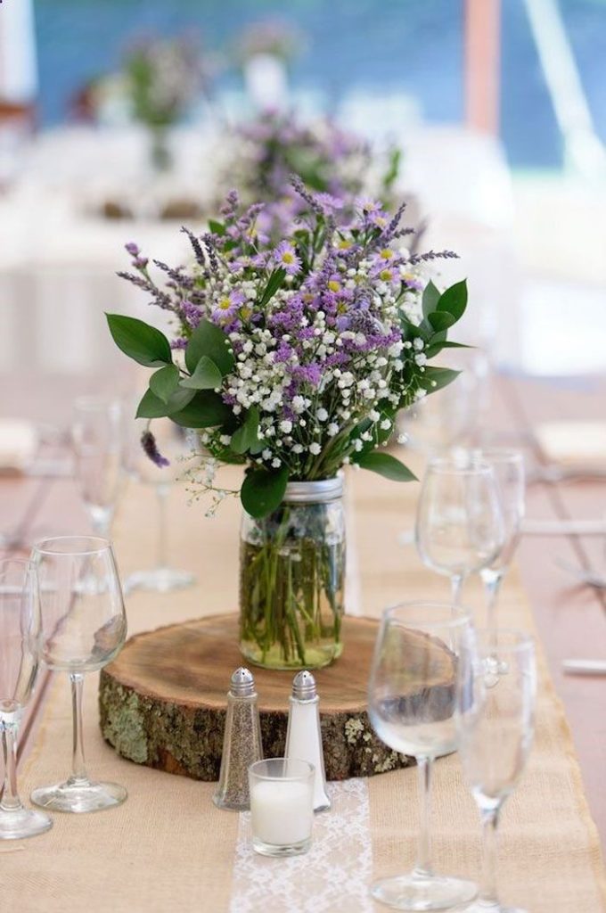 wedding lavendar centerpieces