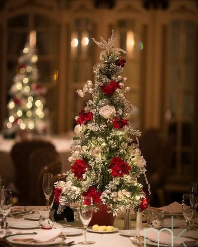 mini christmas tree centerpiece pinterest