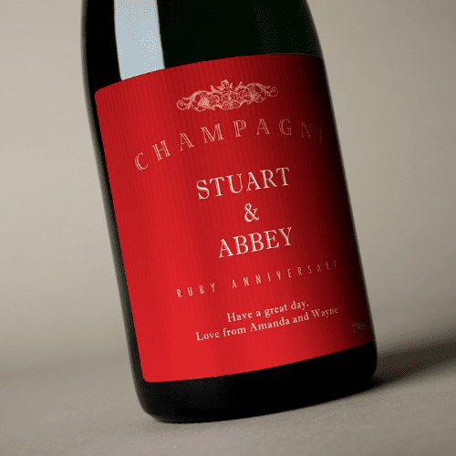 40th Wedding Anniversary Gift Ideas Personalised champagne 2