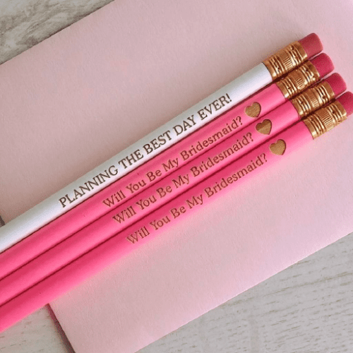 Our Favourite ‘Will You Be My Bridesmaid?’ Gifts pencils 16