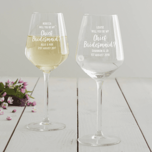 Our Favourite ‘Will You Be My Bridesmaid?’ Gifts personalised glasses 18