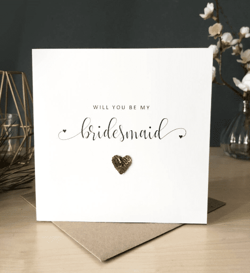 Our Favourite ‘Will You Be My Bridesmaid?’ Gifts heart card 23