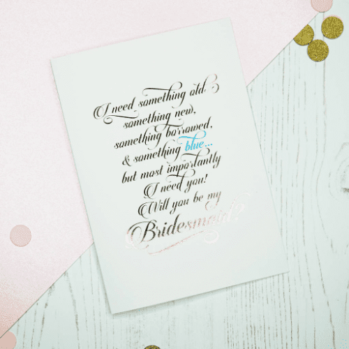 Our Favourite ‘Will You Be My Bridesmaid?’ Gifts traditional card 25