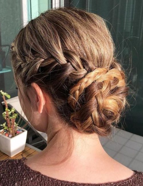 Gorgeous Bridesmaid Hairstyles for Braided Bun (Long) 28
