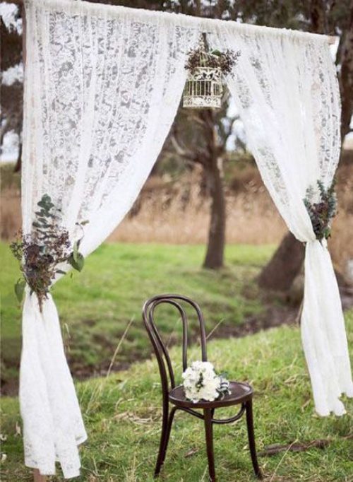 Inventive DIY Wedding Arch Ideas Curtains 22
