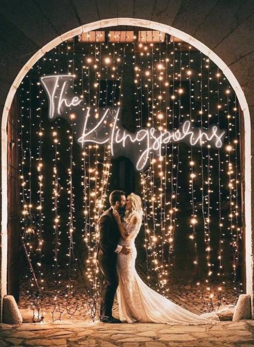 Inventive DIY Wedding Arch Ideas Fairy Lights 21