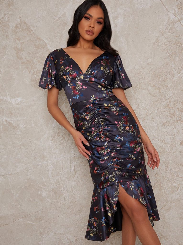 Winter Wedding Guest Dresses For Chi Chi London Satin Ruched 9
