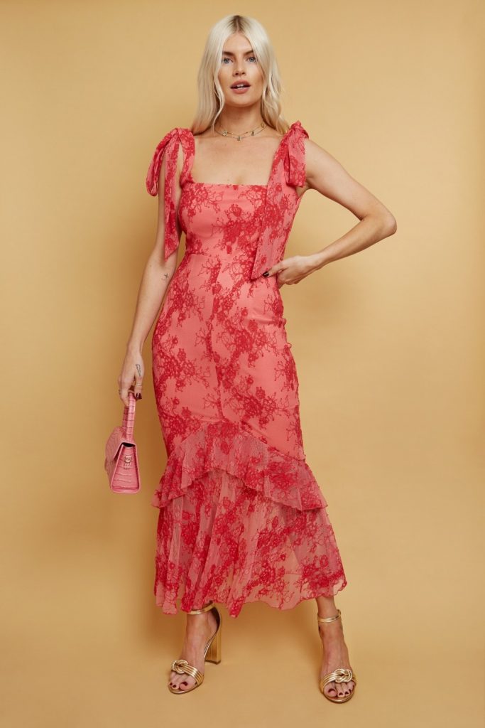 Winter Wedding Guest Dresses For Little Mistress Coral Strap 38