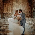 Gail Secker Photography Bride & Groom in front of fairy Lights