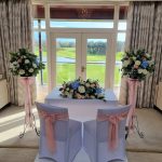 Bearwood Lakes Golf Club Bride and groom ceremony seating with view.jpg 12