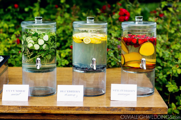 Summer Weddings: Ideas You’ll Want To Steal water station credit Olivia Leigh Photography 11