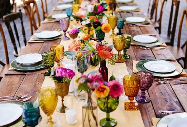Summer Weddings: Ideas You’ll Want To Steal colourful glasses credit Cami Jane 39