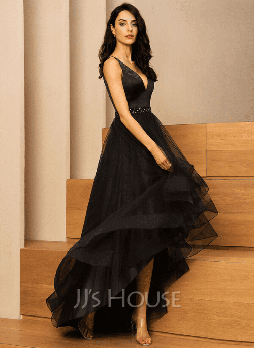 of the Best Black Bridesmaid Dresses for Black V Neck Sleeveless A line Dresses 19