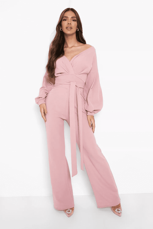 Best Wedding Guest Jumpsuits for OFF THE SHOULDER WIDE LEG JUMPSUIT 21
