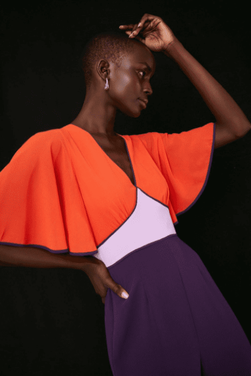 Best Wedding Guest Jumpsuits for Angel Sleeve Colour Block Jumpsuit 22