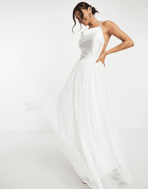 Tulle Wedding Dresses for Every Season Beauut Bridal tulle maxi skirt in white 11
