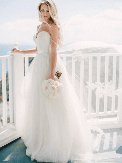 Tulle Wedding Dresses for Every Season Ball Gown Sleeveless Tulle Wedding Dress 21