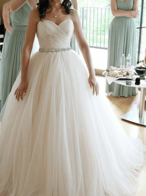 Tulle Wedding Dresses for Every Season Ball Gown Sweetheart Sleeveless Floor Length Beading Wedding Dresses with Tulle 25