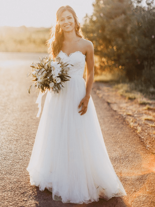 Tulle Wedding Dresses for Every Season A LinePrincess Sweetheart Tulle Sleeveless Floor Length Wedding Dress 32