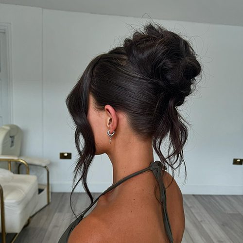 high bun bridal hairstyle