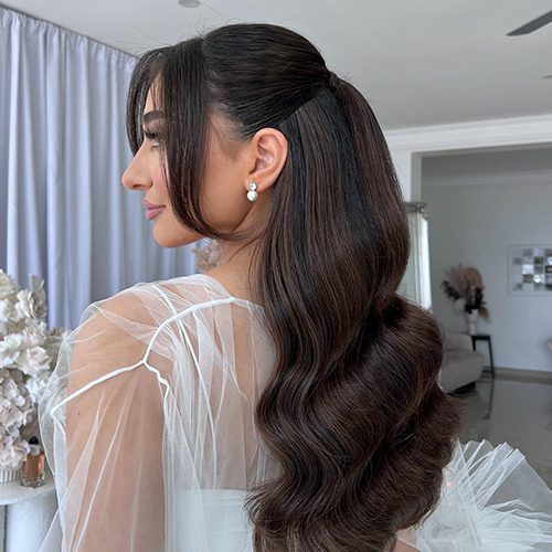 half up half down bridal hairstyle