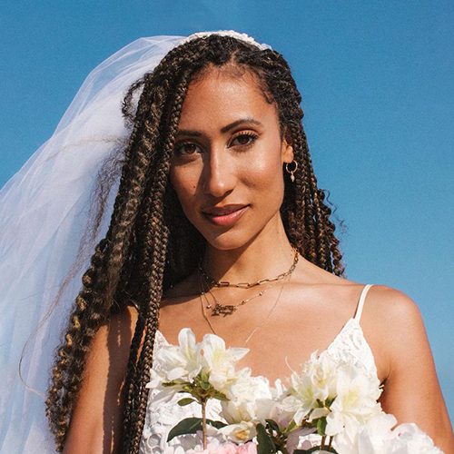 braids black bridal hairstyle