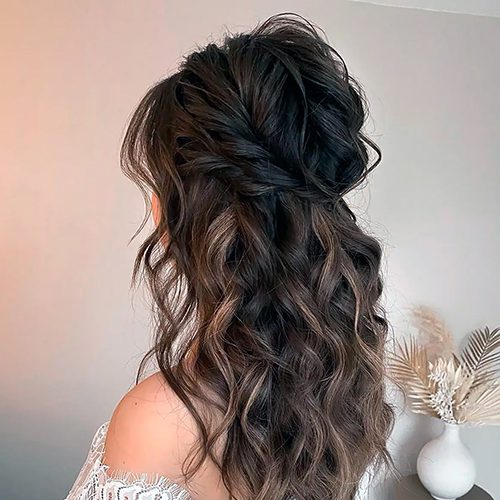 half up half down bridal hairstyle