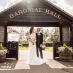 Crondon Park Wedding Venue Bride & groom baronial archway.jpg 14