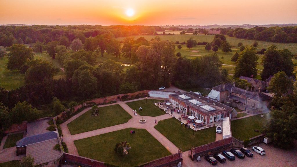 The Best Exclusive Use Wedding Venues walled garden arial 3