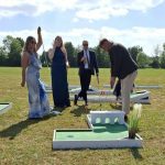 Putt Putt Golf Group playing mini golf at wedding2LQ 2