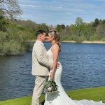 Bearwood Lakes Golf Club Bride and Groom by the lake.jpg 3