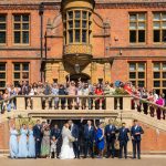 Wedding guests on steps of Marden Park mansion, Surrey - Big Day Productions