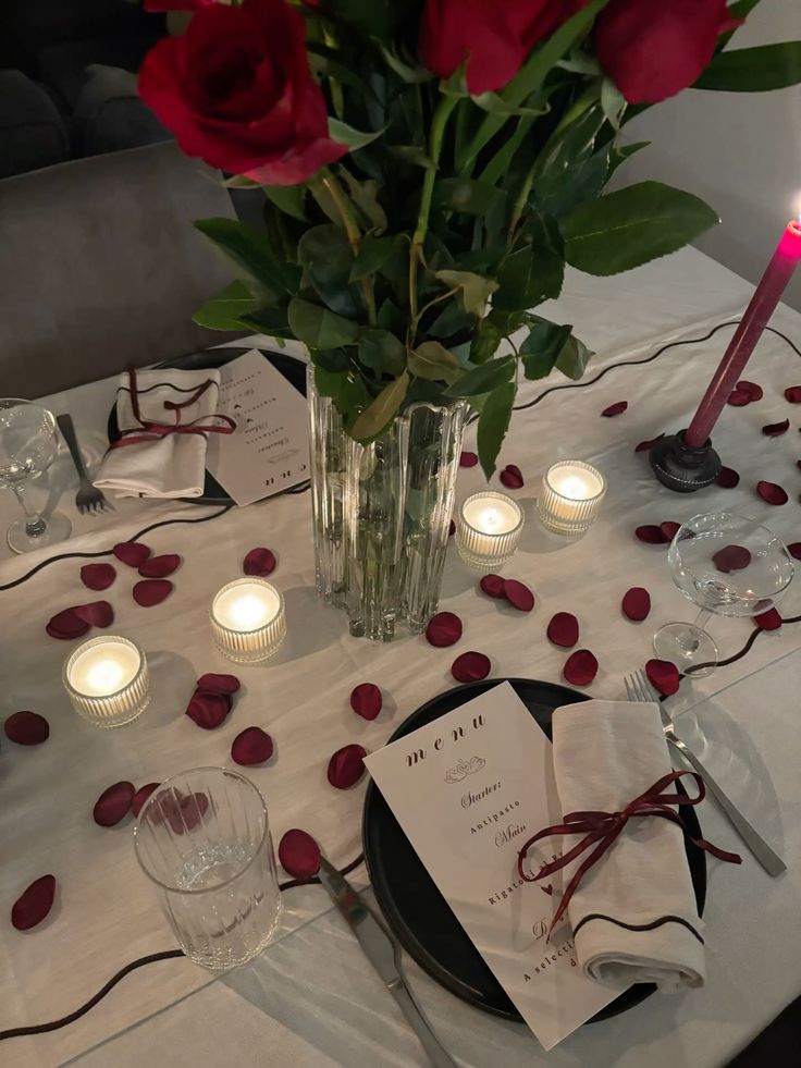 Valentines intimate dinner decorations